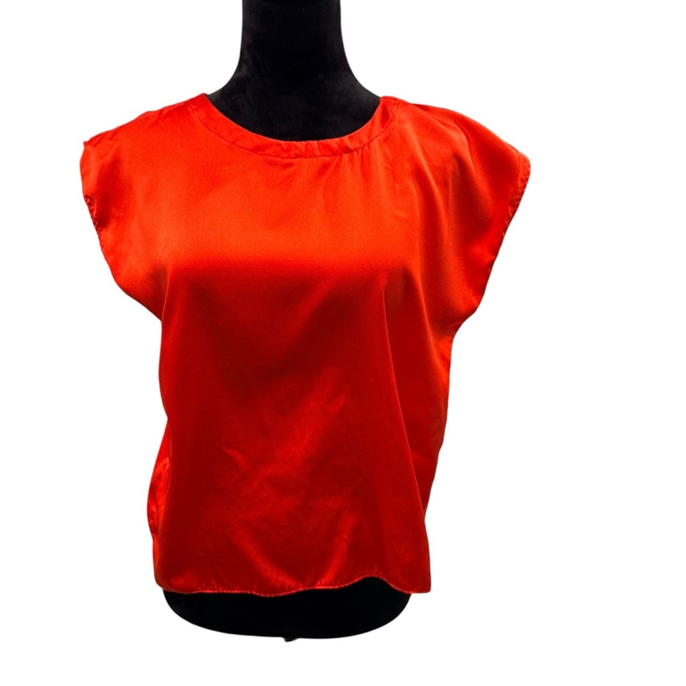 Gitano Vintage Bright Red Women's Blouse Medium 90's